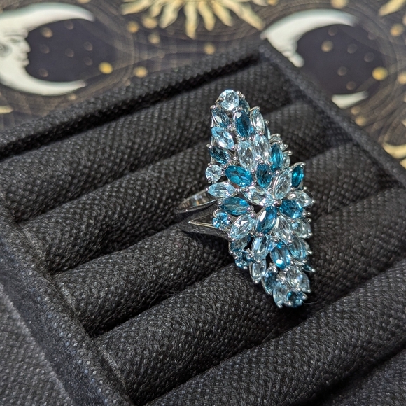Sterling Silver Blue Topaz Ring - Picture 7 of 9